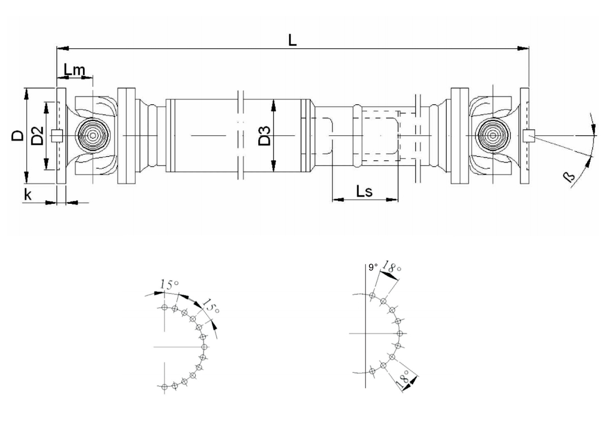 SWC 大规格BF型十字轴式万向联轴器产品规格图